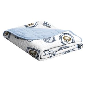 Cobre Leito Tecebem Baby Malha Estampado Guilherme 85cm X 145m Azul