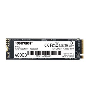 Ssd 480gb Patriot P310, M.2 2280 Pcie 3x4 Nvme 1.3, Leitura 1700mb/s, Grav. 1500mb/s - P310p480gm28