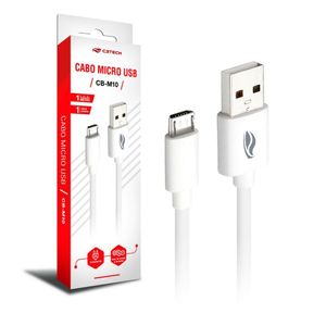 Cabo Usb X Micro Usb C3tech Cb-m10wh, 1m, 2a, Branco