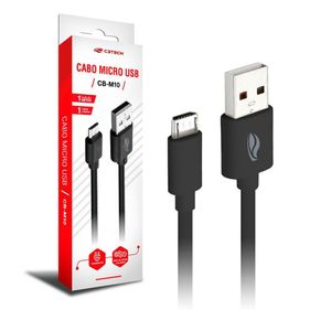 Cabo Usb X Micro Usb C3tech Cb-m10bk, 1m, 2a, Preto