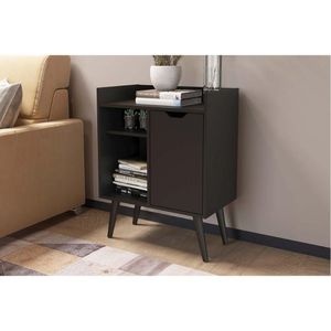 Aparador De Sala Jantar Ap2310 1 Porta Preto - Tecno Mobili