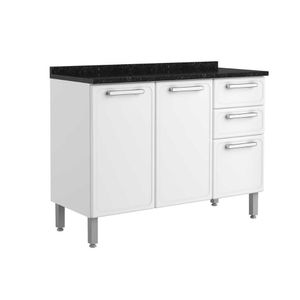 Módulo Cozinha Bertolini Gourmet 7124 3 Portas E 2 Gavetas C/ Tampo Branco