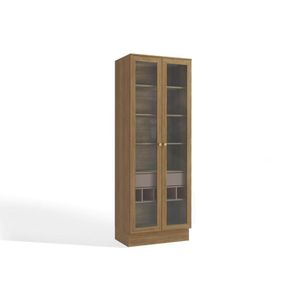Cristaleira Sala Jantar Botanic M C/ Portas De Vidro E Gaveta cm Nogueira/fendi