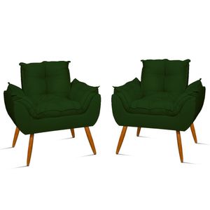 Kit 2 Poltronas Decorativas Opala De Luxo Cor:verde