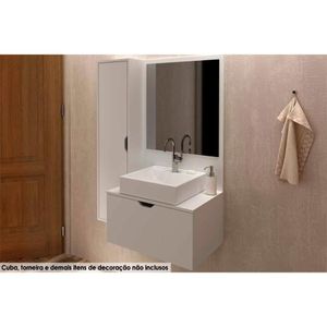 Gabinete De Banheiro Suspenso Bn3604 2 Portas Cor Branco - Tecno Mobili