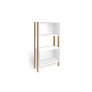 Estante Para Sala Rt3092 C/ 2 Nichos Rustico/branco - Movelbento
