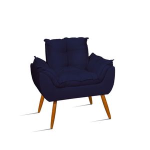 Cadeira Poltrona Decorativa Para Recepção Sala Quarto Cor:azul Marinho