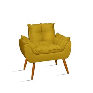 Cadeira Escritório Poltrona Decorativa Sala Quarto Jl Decor Cor:amarelo