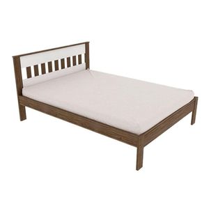 Cama De Casal Cm8007 Nogal/Branco - Tecno Mobili