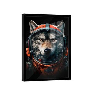 Quadro Lobo Astronauta -- Br Artes