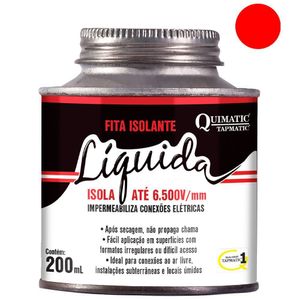 Fita Isolante Líquida Quimatic Vermelha 200 Ml Tapmatic