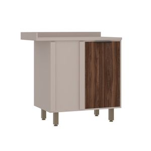 Balcão Canto Reto 95cm 1 Porta Com Tampo Stylo Luciane Móveis Cinammon-escarlate
