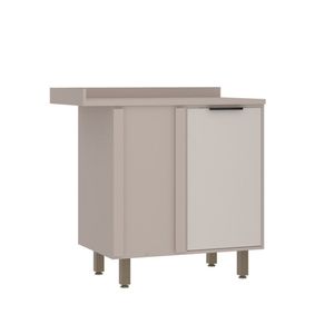 Balcão Canto Reto 95cm 1 Porta Com Tampo Stylo Luciane Móveis Cinammon-beige