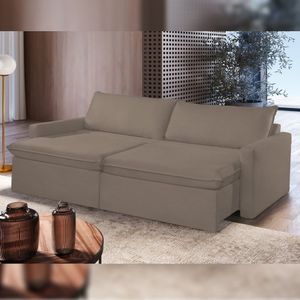 Sofá Retrátil E Reclinável 220cm Marselha Bege