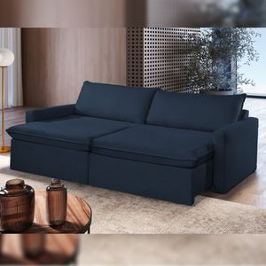 Sofá Retrátil E Reclinável 200cm Marselha Azul