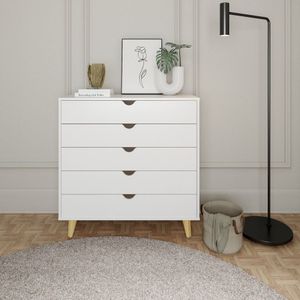 Cômoda Ipanema 5 Gavetas Em Mdp E Pintura Bp Fosca Branco