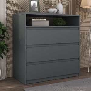 Cômoda 3 Gavetas 1 Nicho 100% Mdf Gales Grafitto