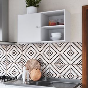Armario Aéreo Multiuso Uma Porta E Uma Prateleira 90cm Branco