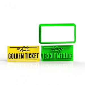 Cortador Wonka Golden Ticket (corta E Marca) Tamanho 5 Cm