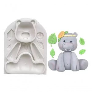 Molde Silicone Safari Hipopótamo Cute
