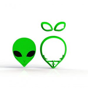 Cortador Alien Rosto Alienigena Modular Mod 3 (et Extra Terrestre) Tamanho 7 Cm