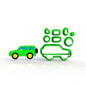 Cortador Brinquedo - Carrinho Mod 3 Modular Hot Weels Carros Tamanho 7 Cm