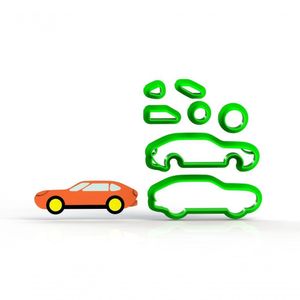 Cortador Brinquedo - Carrinho Mod 2 Modular Hot Weels Carros Tamanho 6 Cm