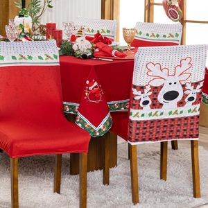 Kit De Capas De Cadeira Jantar Estampadas Natalina Ajustável c/ Elástico 06 pçs - Rena