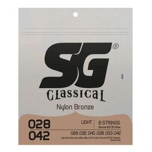 Encordoamento P-violão Nylon Bronze 65-35 Prata Tensão Leve Sg 0.028