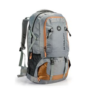 Mochila 60l Esportiva Cargueira Resistente Mochilão Viagens cinza