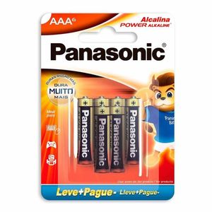 Pilha Alcalina Aaa Palito Panasonic Cartela Com 6 Un. Lr03xab-6b192 - Pç - 6