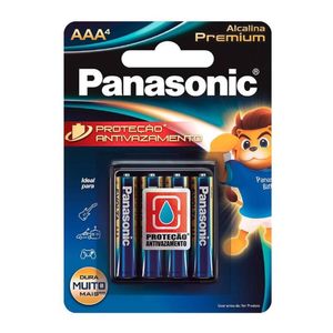 Pilha Alcalina Premium Panasonic Aaa Palito Cartela C-4 Lr03egr-4b96 - Pç - 4