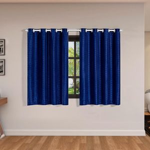 Cortina Blackout Pvc Com Tecido Voil Xadrez 2,00 M X 1,40 M - Marinho