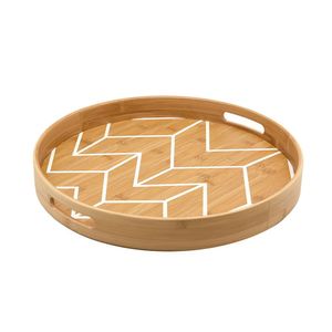 Bandeja De Bambu Oikos Estampada 40cm Redonda