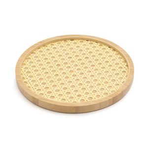 Bandeja De Bambu Oikos Com Palha 20cm Redonda