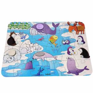 Quebra Cabeça Tátil - Animais Da Neve - 6095 - Babebi