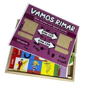 Jogo Vamos Rimar - Madeira - Brinqmutti