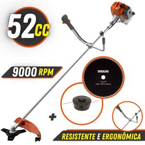 Roçadeira 52cc Tekna Rl520 Faca 3 Pontas + Disco 80 Dentes