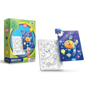 Quebra-cabeça 2 Em 1 - Monte E Pinte - Mundo Do Conhecimento - Discovery Kids - Pais E Filhos