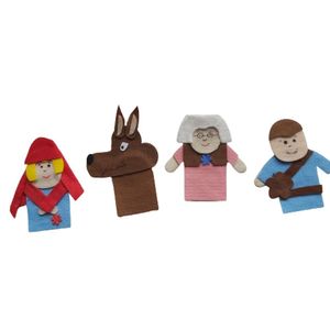 Dedoches De Feltro - Chapeuzinho - 4 Personagens - Multicolorido - Kits E Gifts
