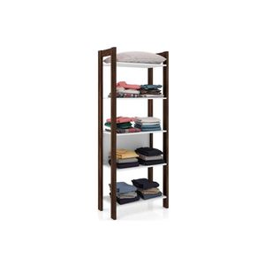 Closet De Casal Az1005 Armário C- 5 Prateleiras Branco-nogal - Tecno Mobili