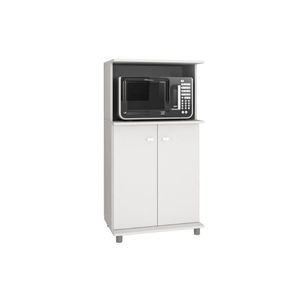 Balcão Lavanderia Multiuso Bl-3307 C- 2 Portas E Nicho P- Microondas 60cm Branco - Tecno Mobili