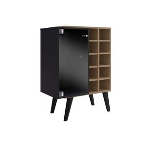 Adega De Sala Jantar Bar Capri 1 Porta C- Vidro Brunne-preto - Genialflex