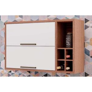 Módulo Cozinha Ronipa Syrah Aéreo 2 Portas C- Adega 36cm Sevilha-branco
