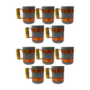 Kit 10 Canecas Alça De Cobre Pedra Sabão Chopp Cerveja 350Ml