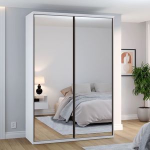 Guarda Roupas Modulado Solteiro 1,60m 2 Portas De Corrers Attuale Branco