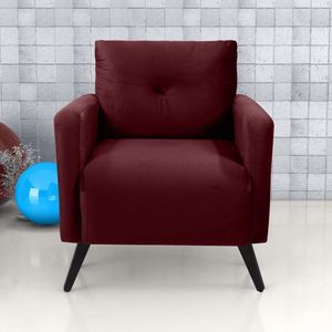 Poltrona Decorativa Veludo Bahamas Vinho
