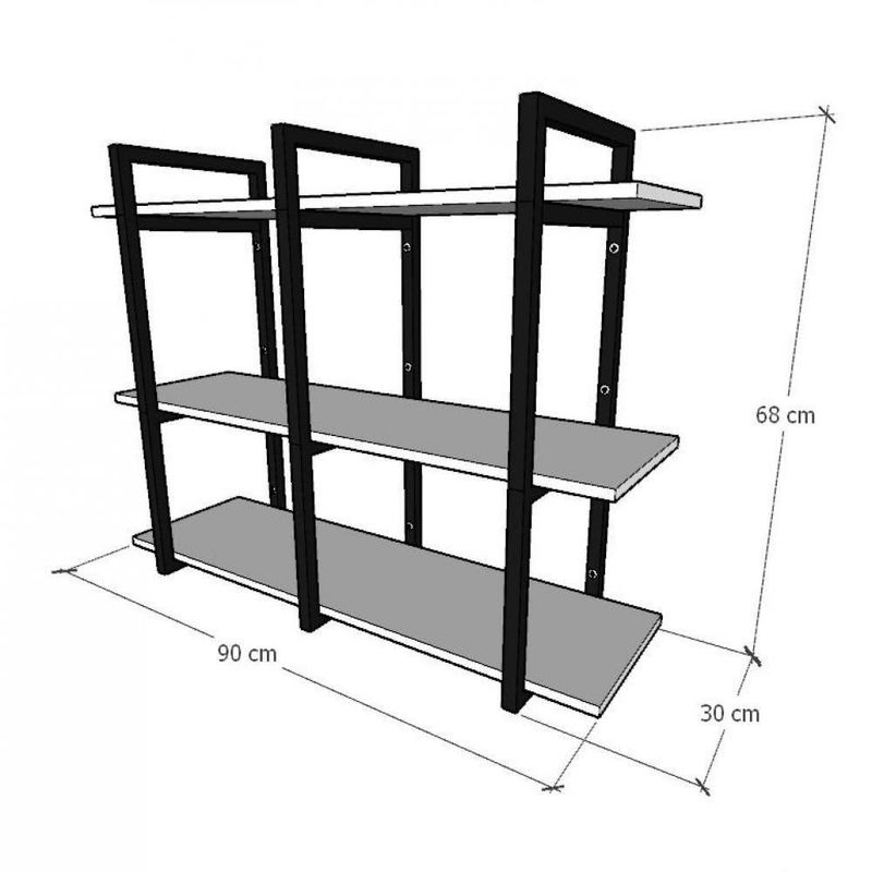 Prateleira industrial cozinha Pratileira Branco estante nicho industrial  estante de parede prateleira mdf nichos para cozinha