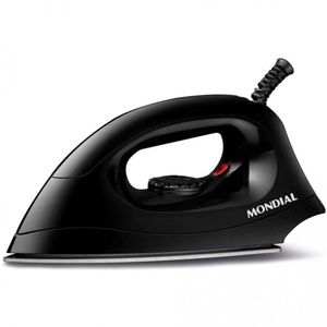 Ferro De Passar A Seco Mondial Fsn-55-b Com Base Em Alumínio Polido Preto 220v