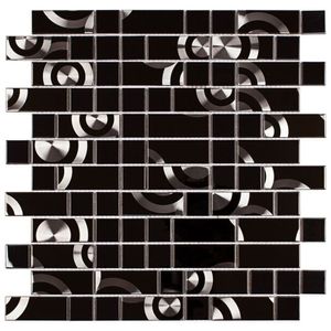 Pastilha De Aço Inox Glass Mosaic Escovado